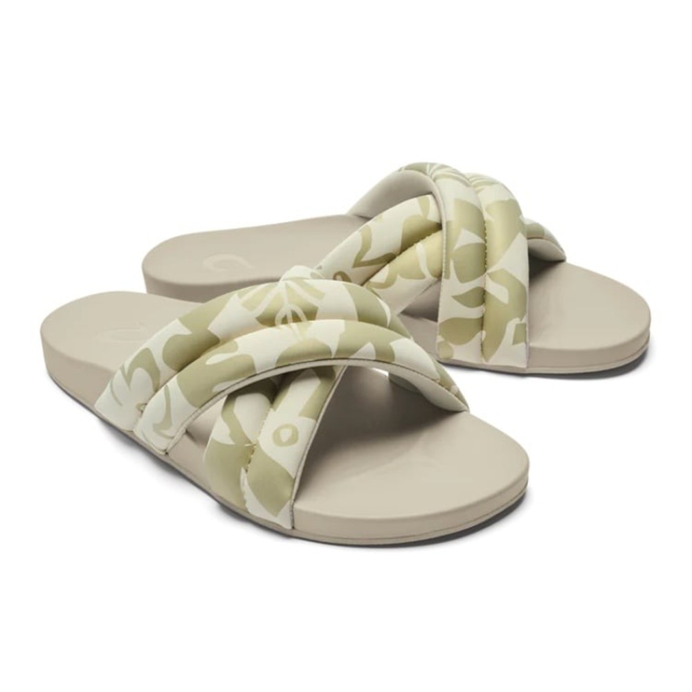 OluKai Hila Bubbly Puka Puffy Crisscross Slide Sandals Women's Size 8
